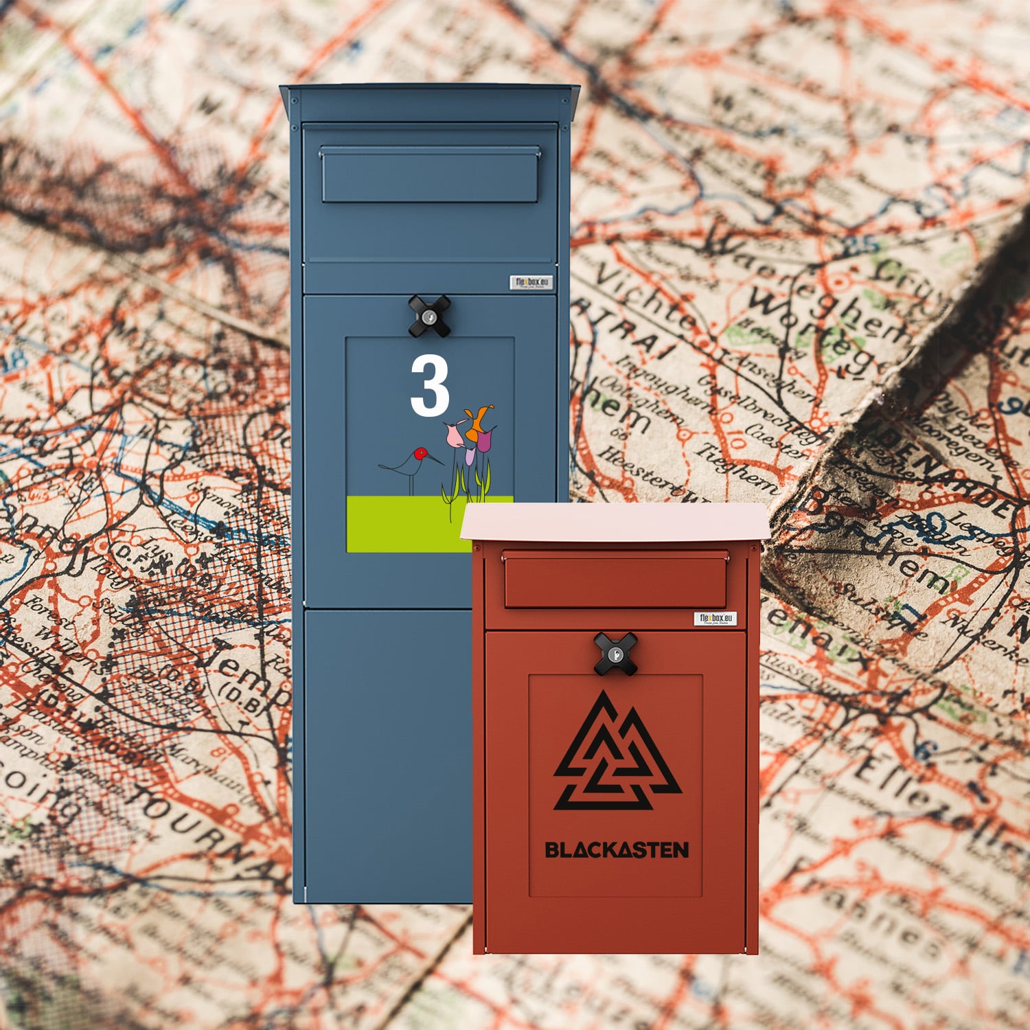 Flexbox post boxes worldmap